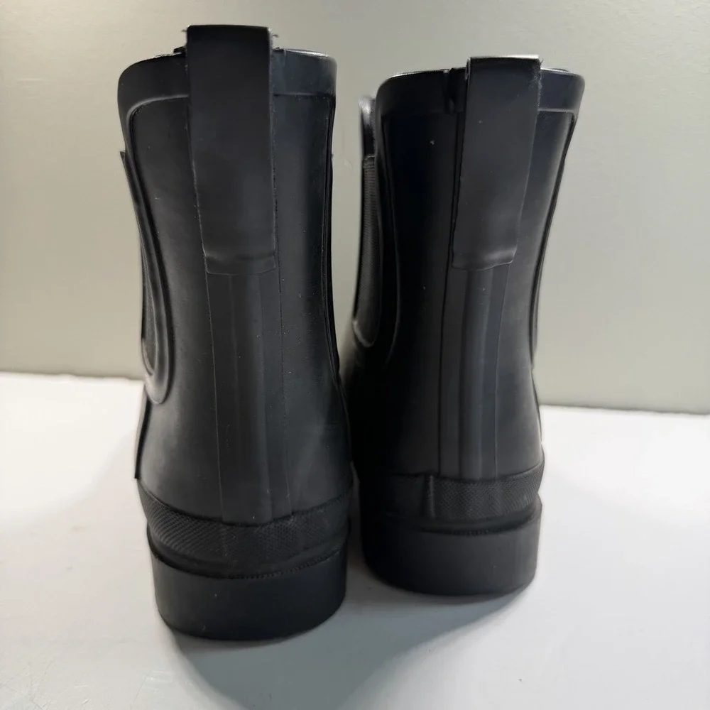 J.Crew Black Chelsea Rain Boots Size 10 Minimalist Chic